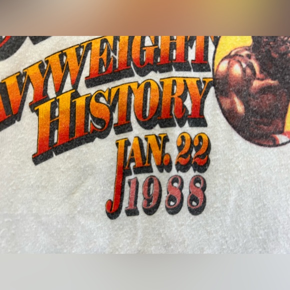 RARE Vintage 80s Mike Tyson Larry Holmes Trump Plaza Single Stitch Graphic Shirt - Picture 5 of 15